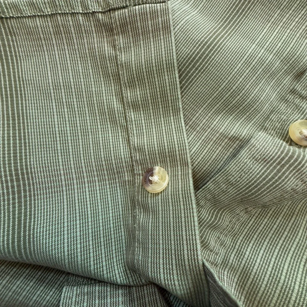The North Face Mens Sage Green Striped Short Sleeve Button Up AT8H Size M 2157